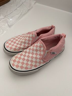 Vans Slip-On Checkerboard Sneakers - Light Pink & White